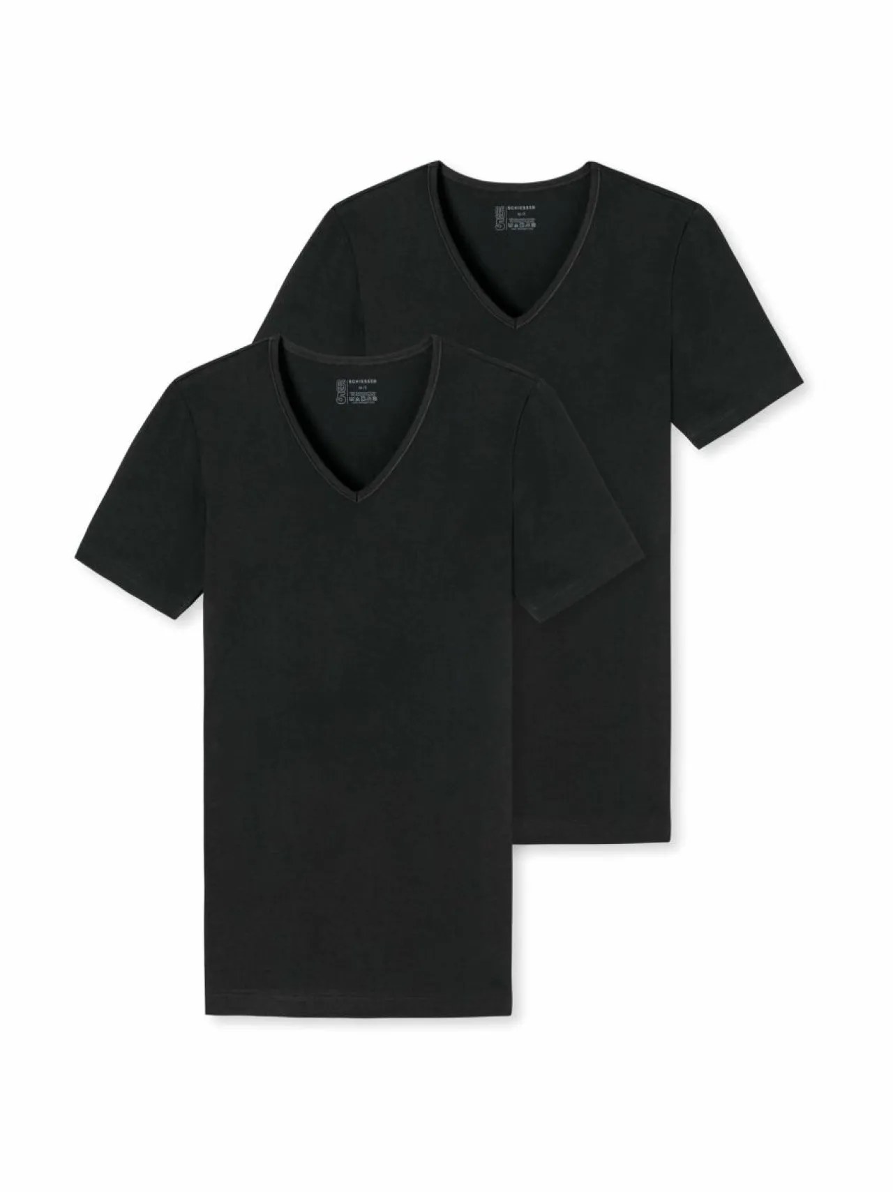 Alusasut<Schiesser 2-pack V-neck -paita 000 BLACK