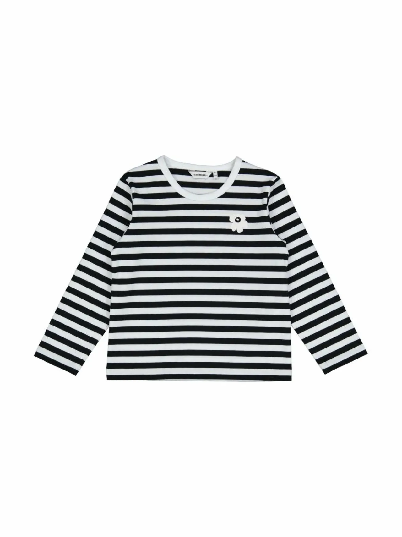 Pitkähihaiset Trikoopaidat<Marimekko Paja Tasaraita Unikko -trikoopaita 068 WHITE, BLACK
