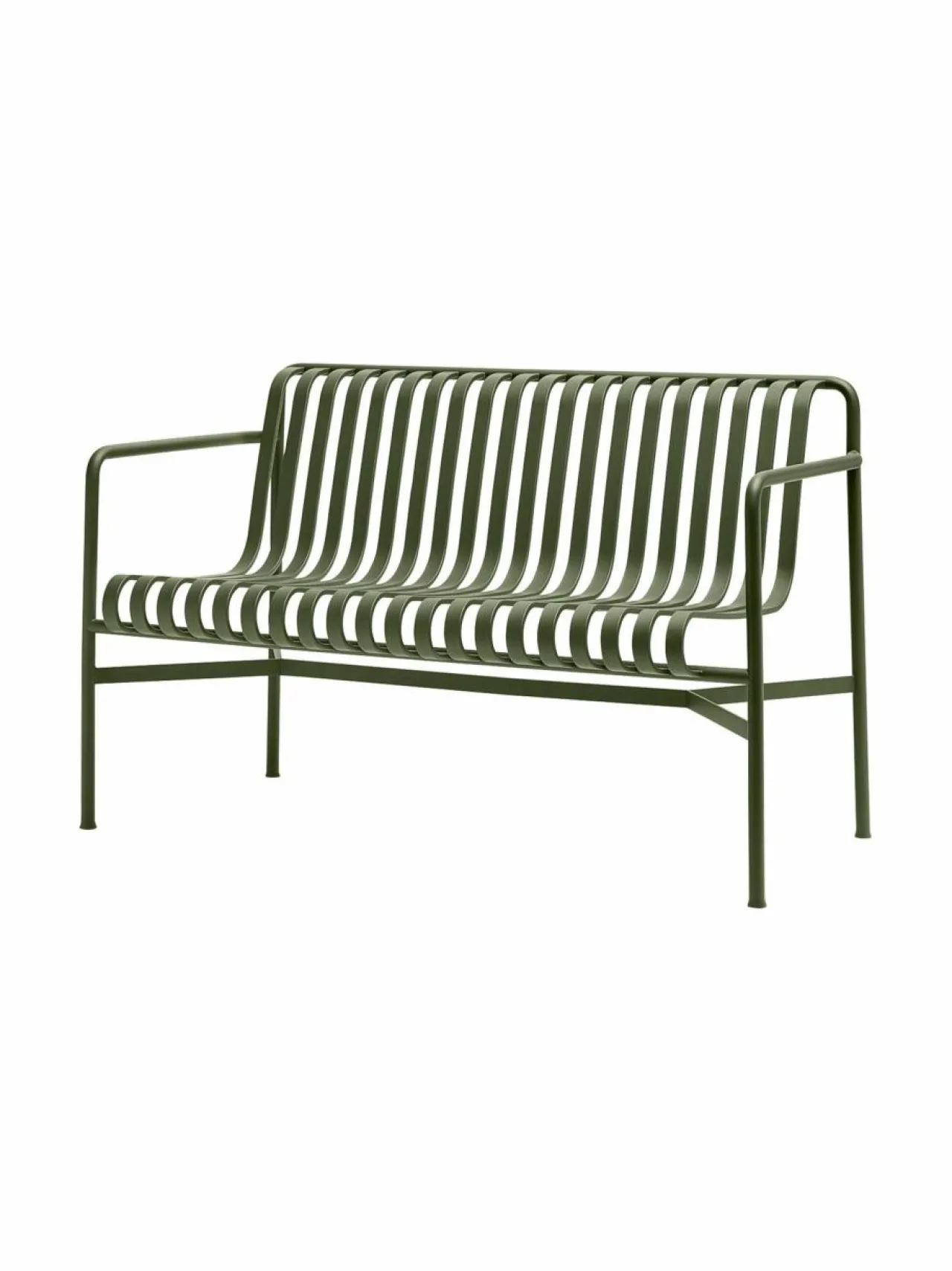 Puutarhakalusteet & Pehmusteet<HAY Palissade Dining -penkki selkänojalla 128 x 70 cm OLIVE (OLIIVINVIHREÄ)