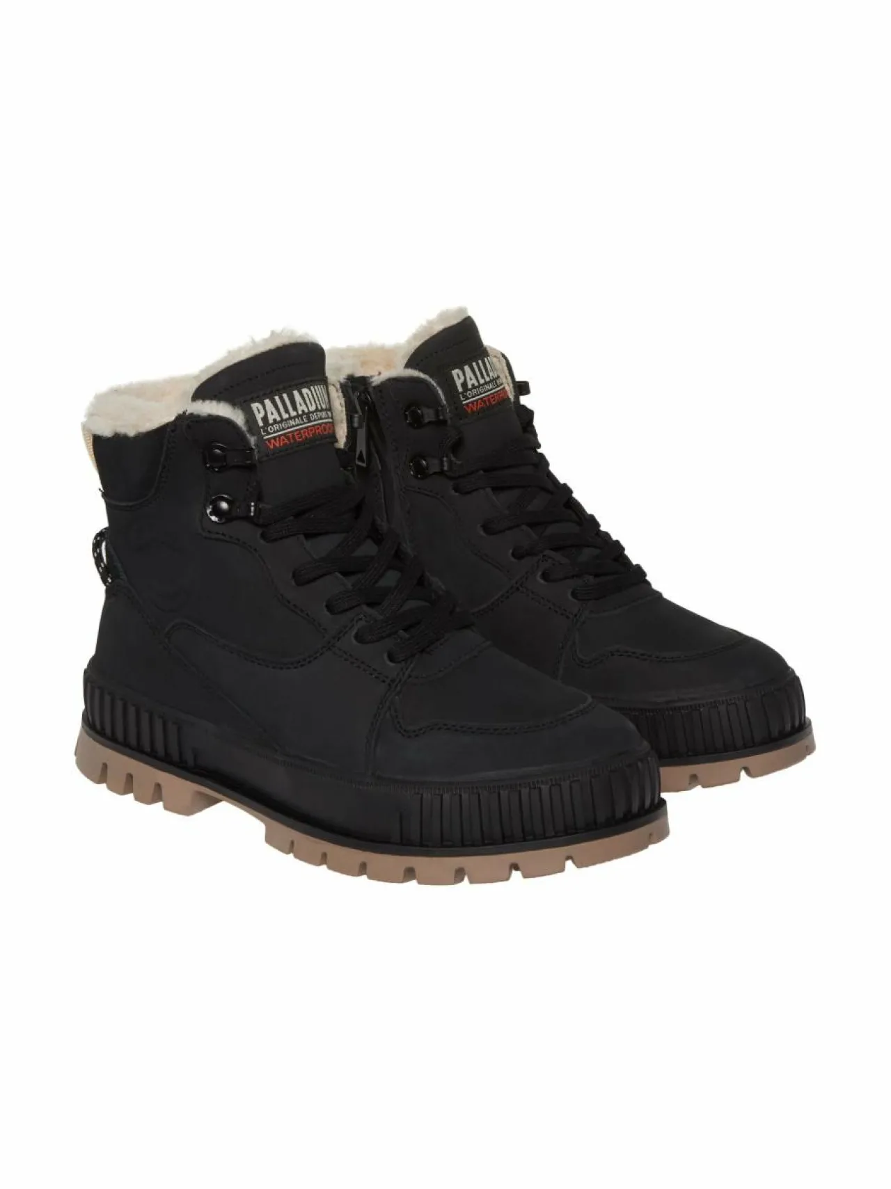 Palladium Pallashock Warm -nahkanilkkurit tekoturkisvuorilla^ Nilkkurit
