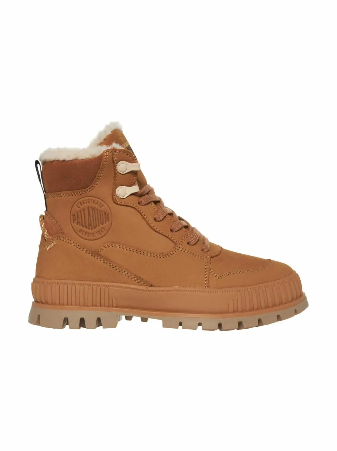 Nilkkurit<Palladium Pallashock Warm -nahkanilkkurit tekoturkisvuorilla 252 DEAR BROWN
