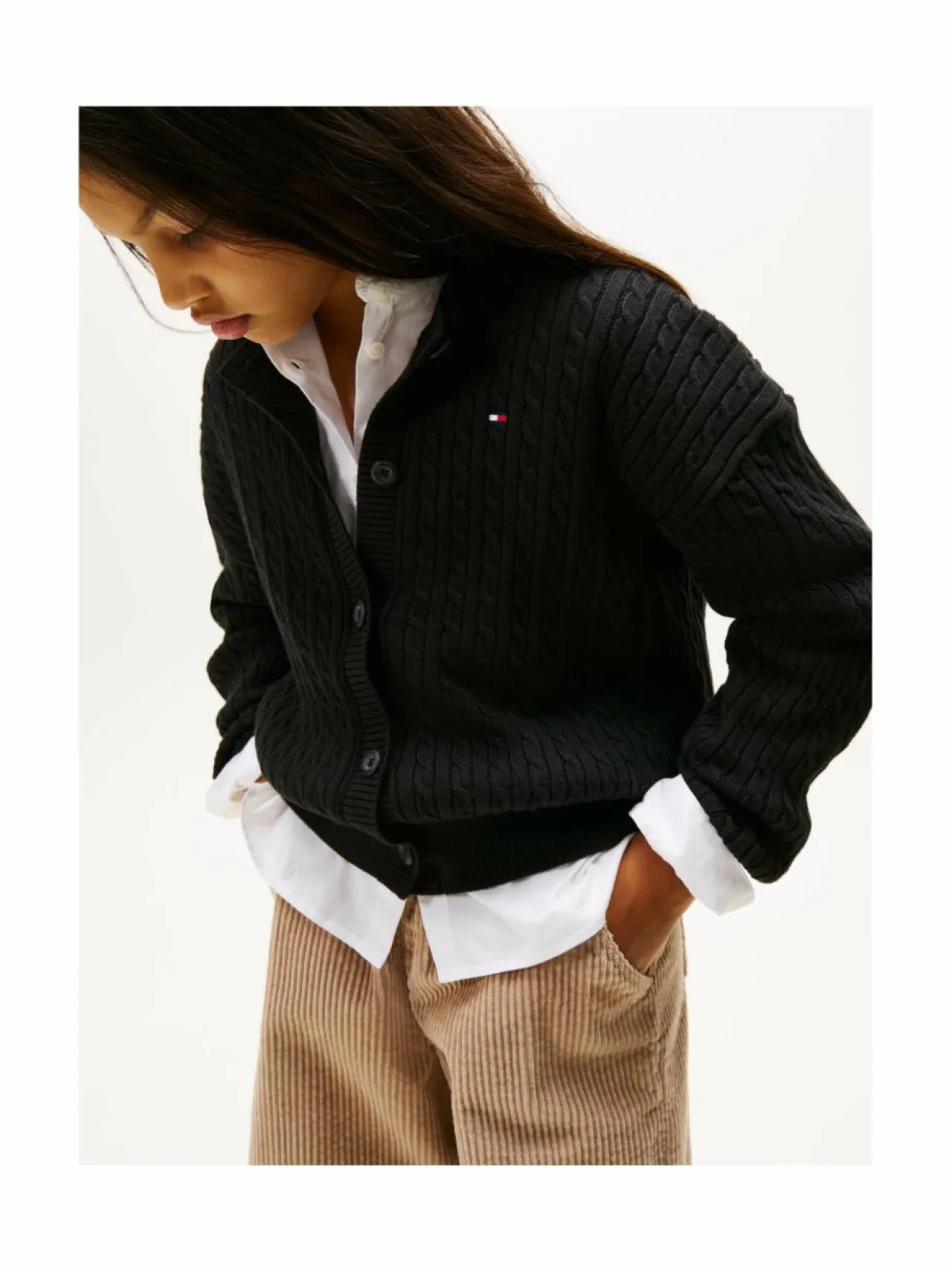 Neuleet<Tommy Hilfiger Palmikkoneuletakki BDS BLACK