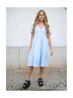Nakoa Pellava Kerrosmekko, Sky Blue^ Mekot