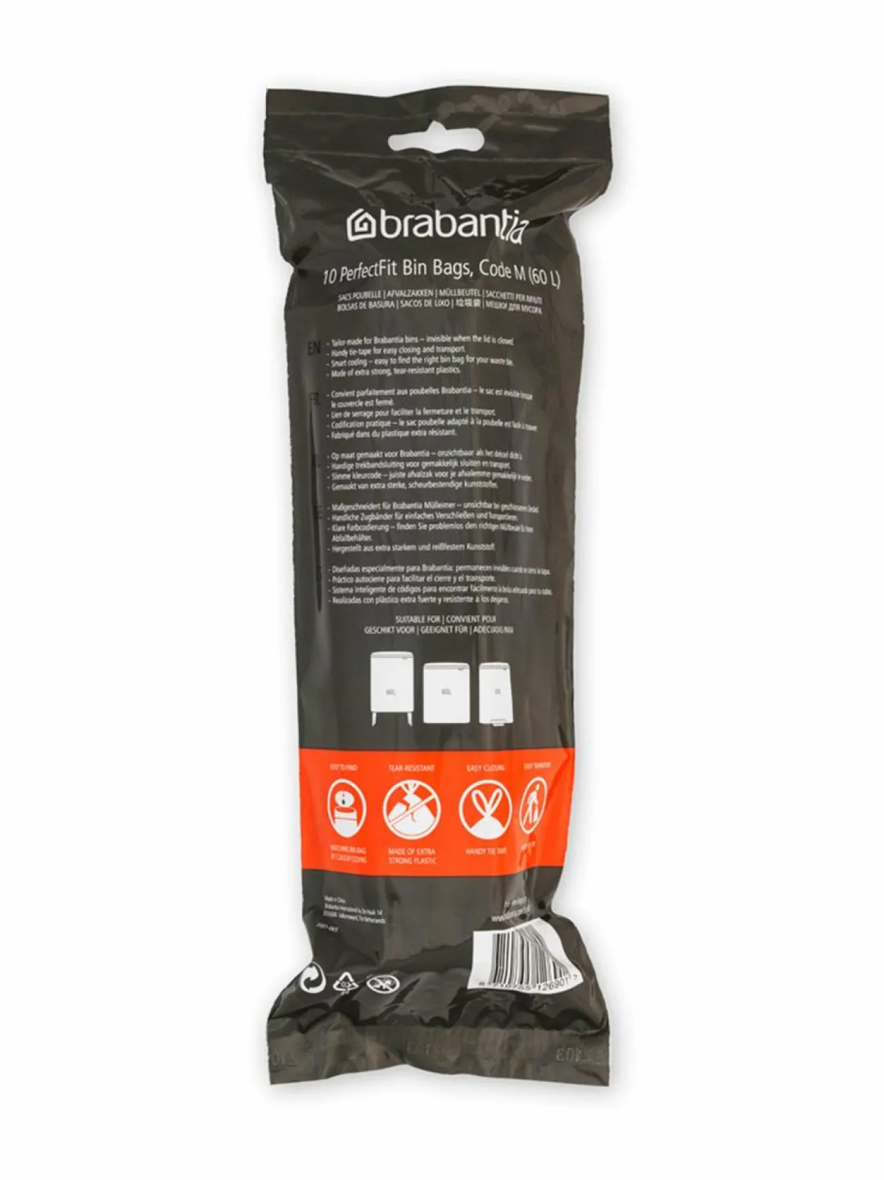 Brabantia PerfectFit M -roskapussit 60 l, 10 kpl^ Roskakorit & -Pussit