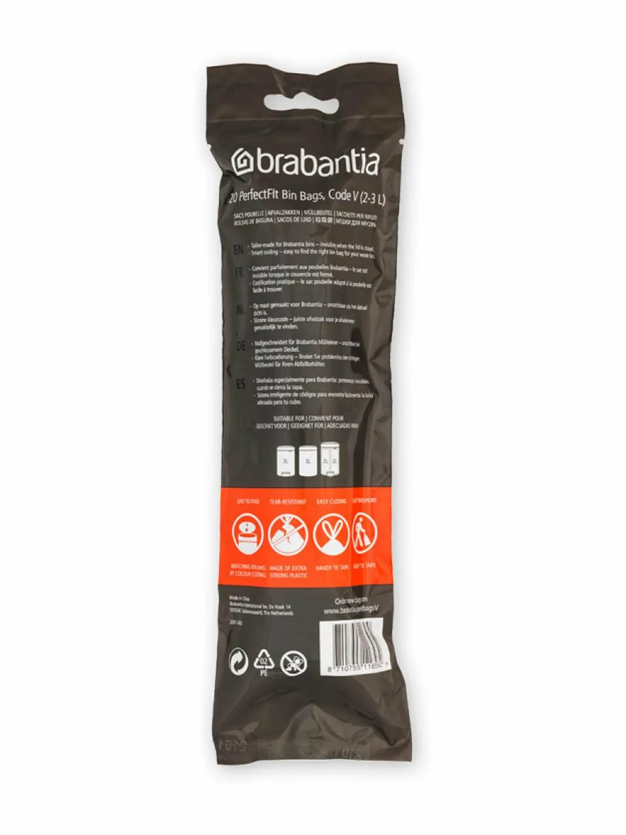 Brabantia PerfectFit V -roskapussit 3 l, 20 kpl^ Roskakorit & -Pussit