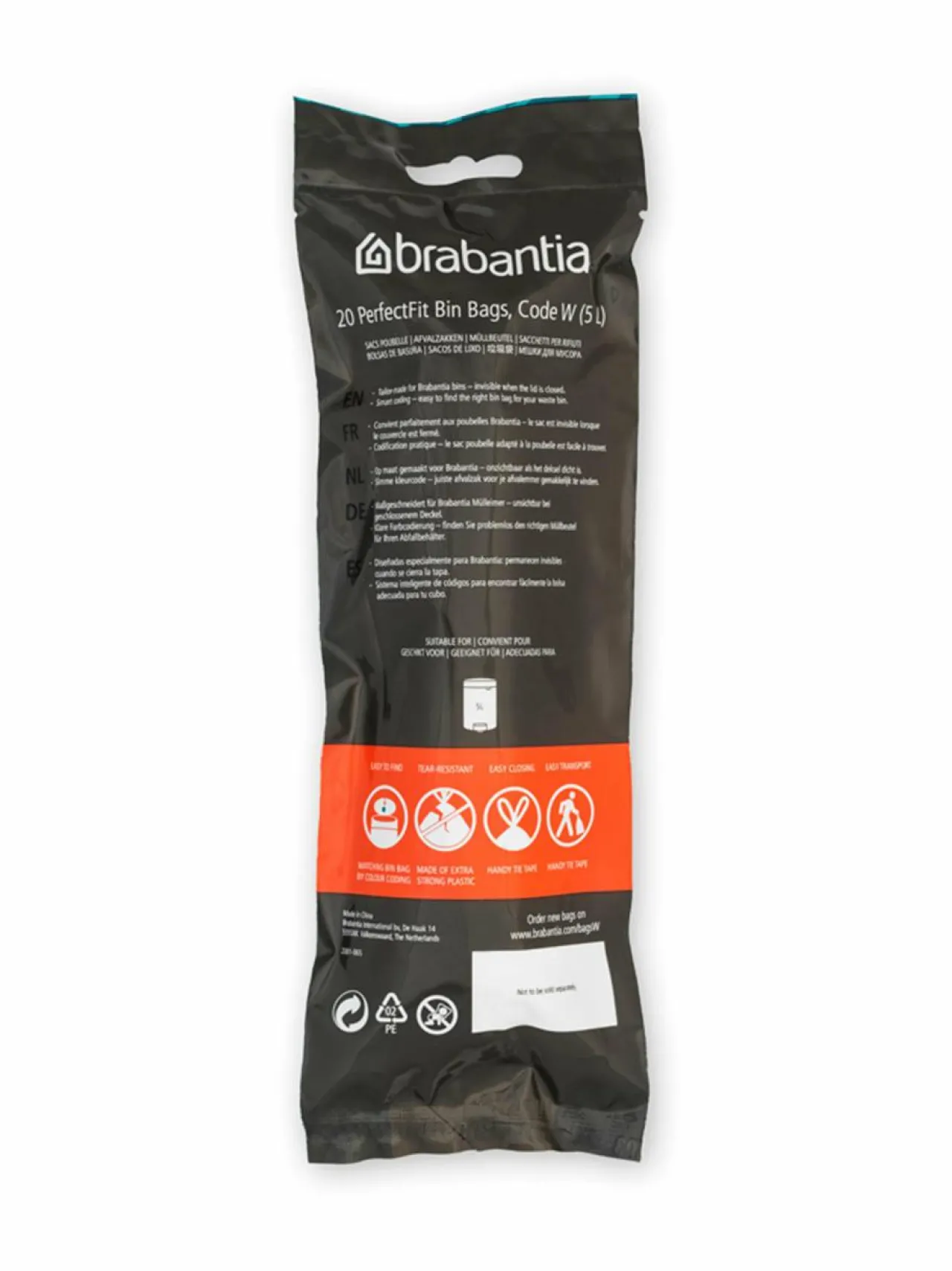 Brabantia PerfectFit W -roskapussit 5 l, 20 kpl^ Roskakorit & -Pussit