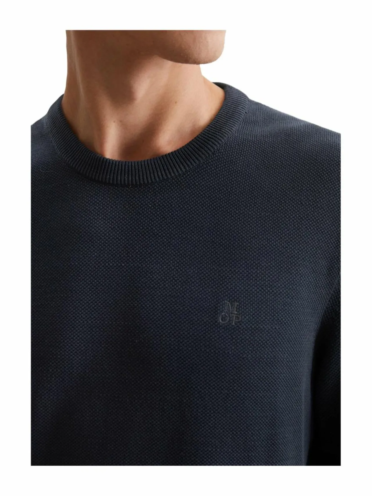 Neuleet<Marc O'Polo Piqué Structure -puuvillaneule 898 DARK NAVY