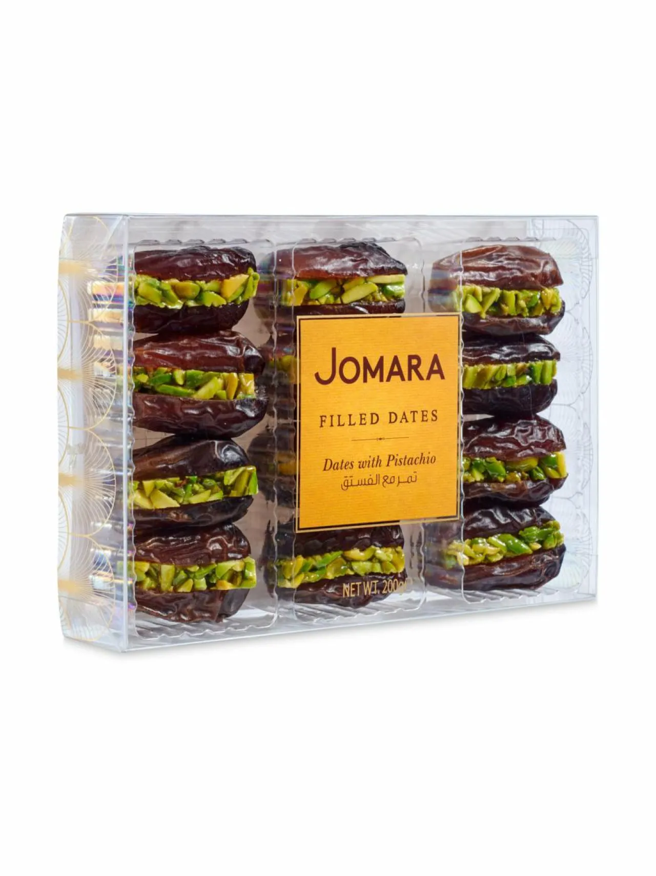 Jomara Pistaasilla täytetyt taatelit, 200 g^ Makeat Delituotteet