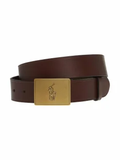 Vyöt<Polo Ralph Lauren Plaque-nahkavyö 002 BROWN