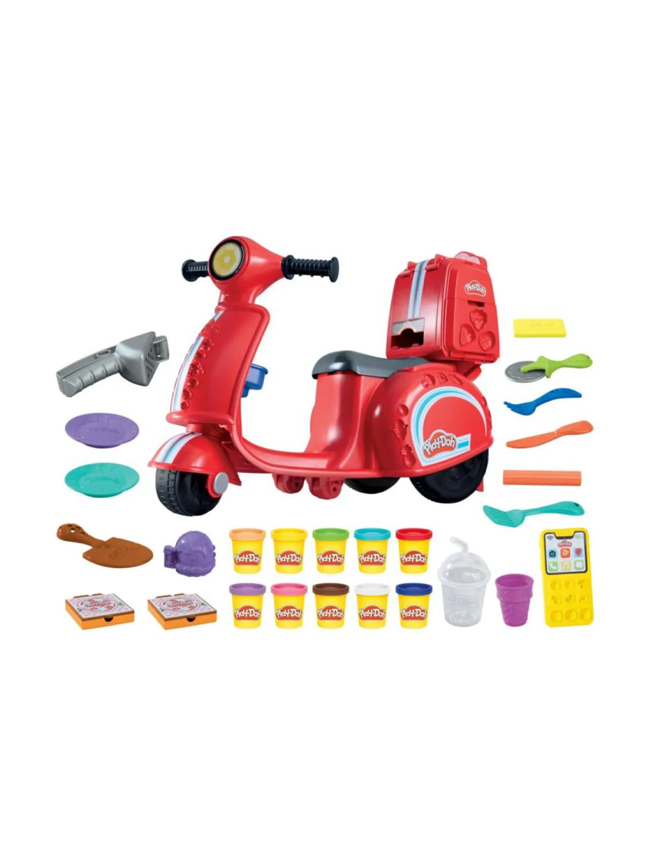 PLAY-DOH Leikkisetti Pitsalähetti skootterilla, 49 cm^ Luovuus & Oppiminen