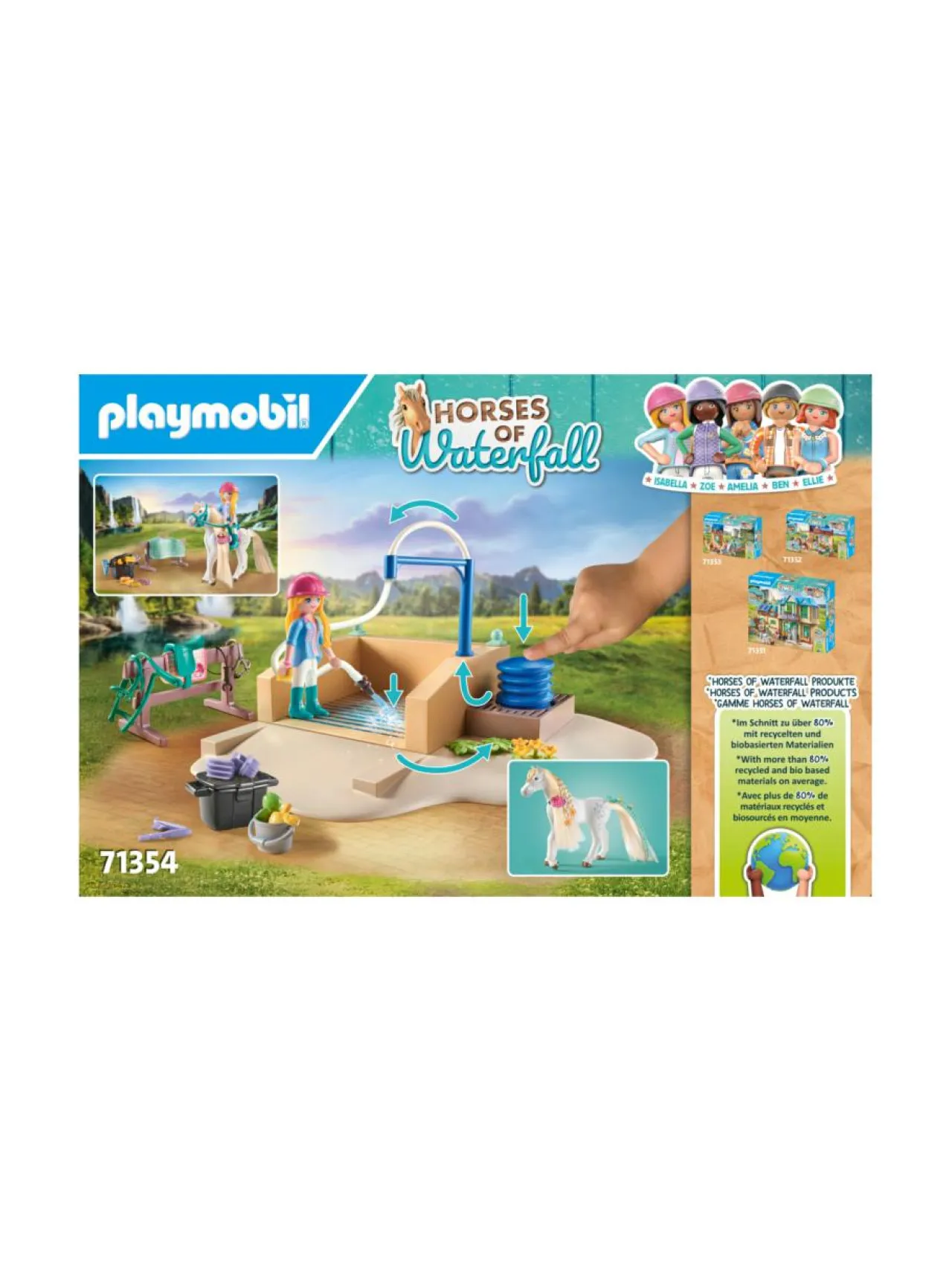 Rakennussarjat<PLAYMOBIL WORLD OF HORSES Pesupaikka Isabellan ja Lionessin kanssa 71354