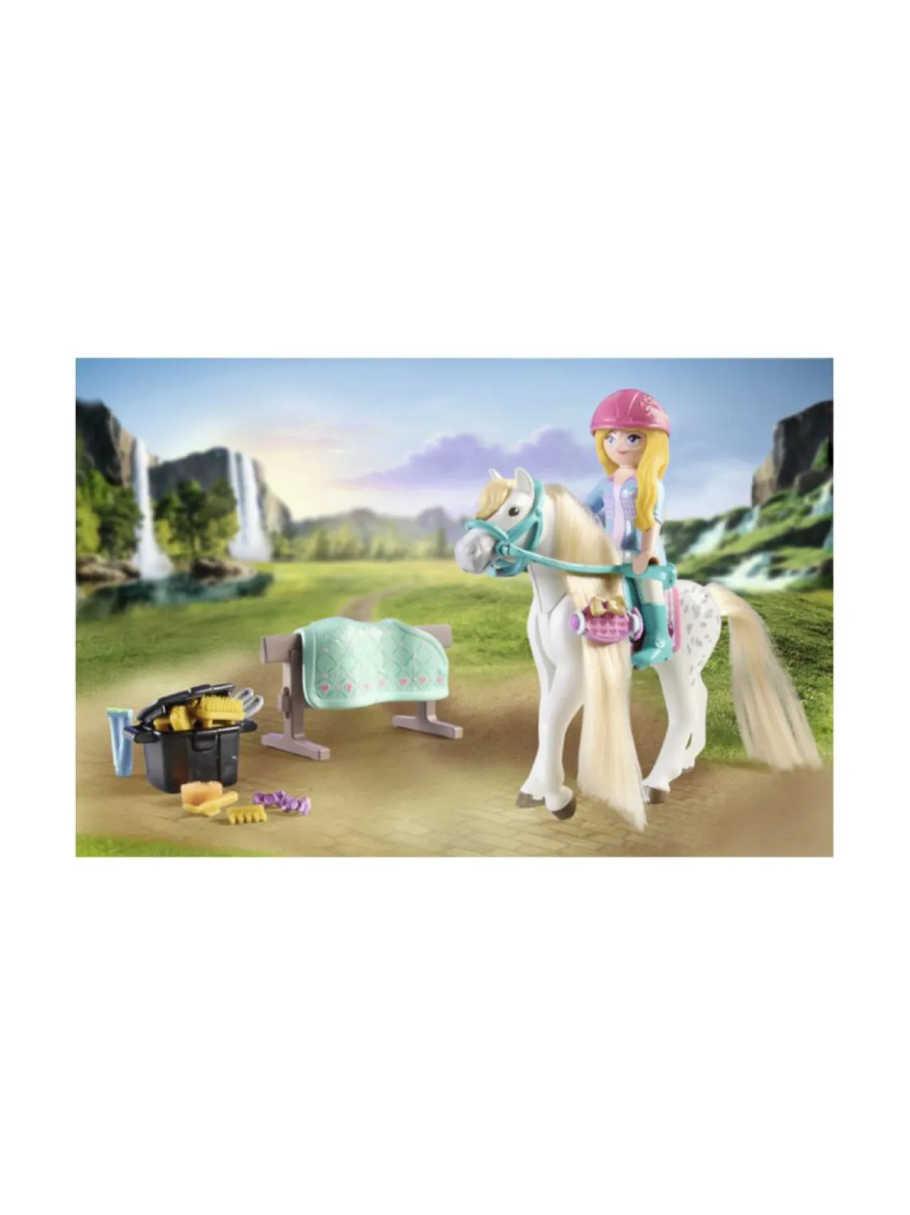 Rakennussarjat<PLAYMOBIL WORLD OF HORSES Pesupaikka Isabellan ja Lionessin kanssa 71354