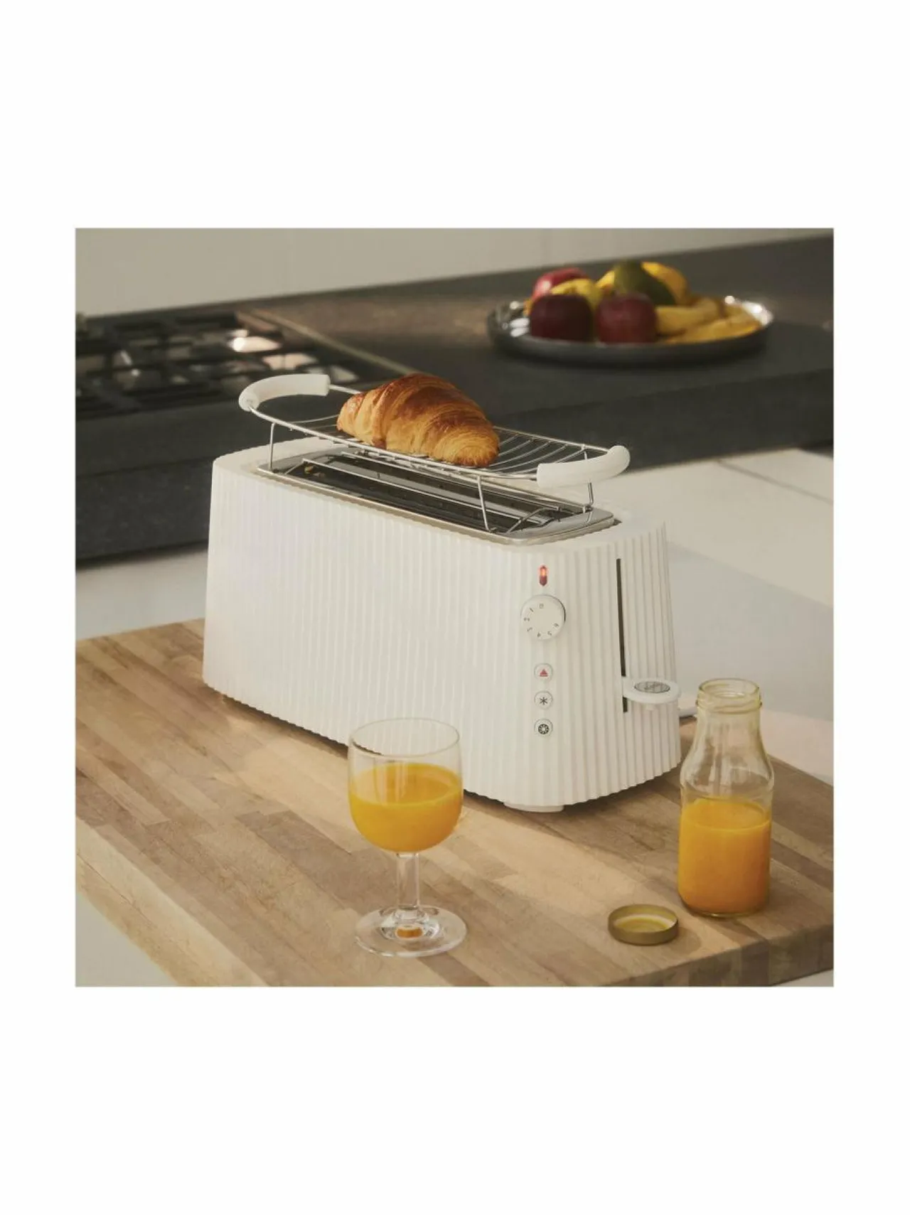 Leivänpaahtimet<Alessi Plisse XL -leivänpaahdin WHITE