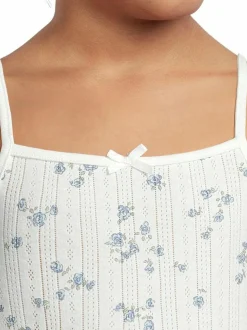 Yöasut & Kylpytakit<Lindex Pointelle- pyjamatoppi ja pyjamashortsit 325 LIGHT DUSTY WHITE