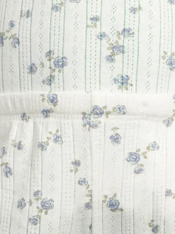 Yöasut & Kylpytakit<Lindex Pointelle- pyjamatoppi ja pyjamashortsit 325 LIGHT DUSTY WHITE