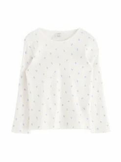 Pitkähihaiset Trikoopaidat<Lindex Pointelle-paita 325 LIGHT DUSTY WHITE