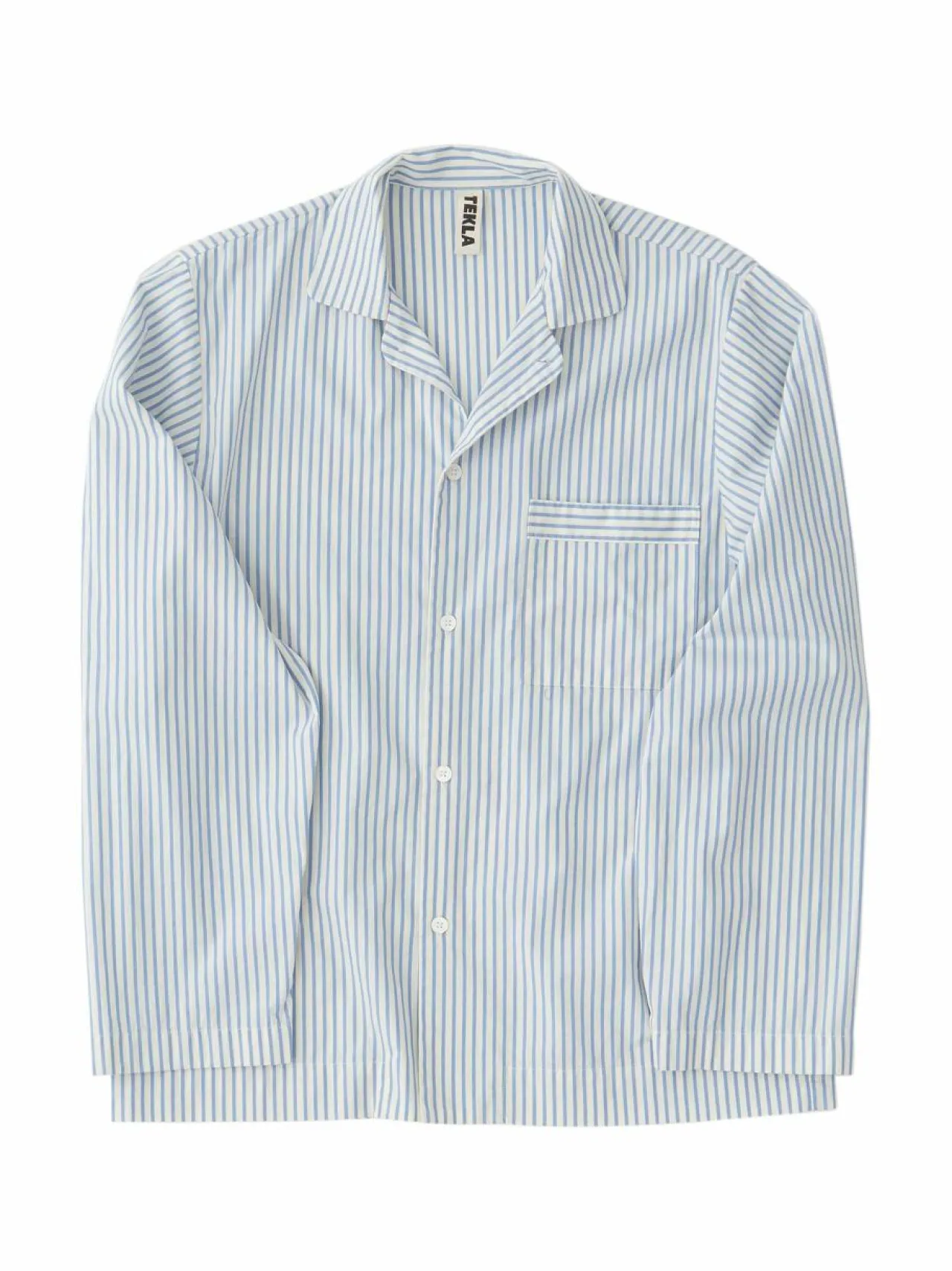 Yö- & Oloasut<Tekla Poplin Unisex -pyjamapaita PLACID BLUE STRIPES
