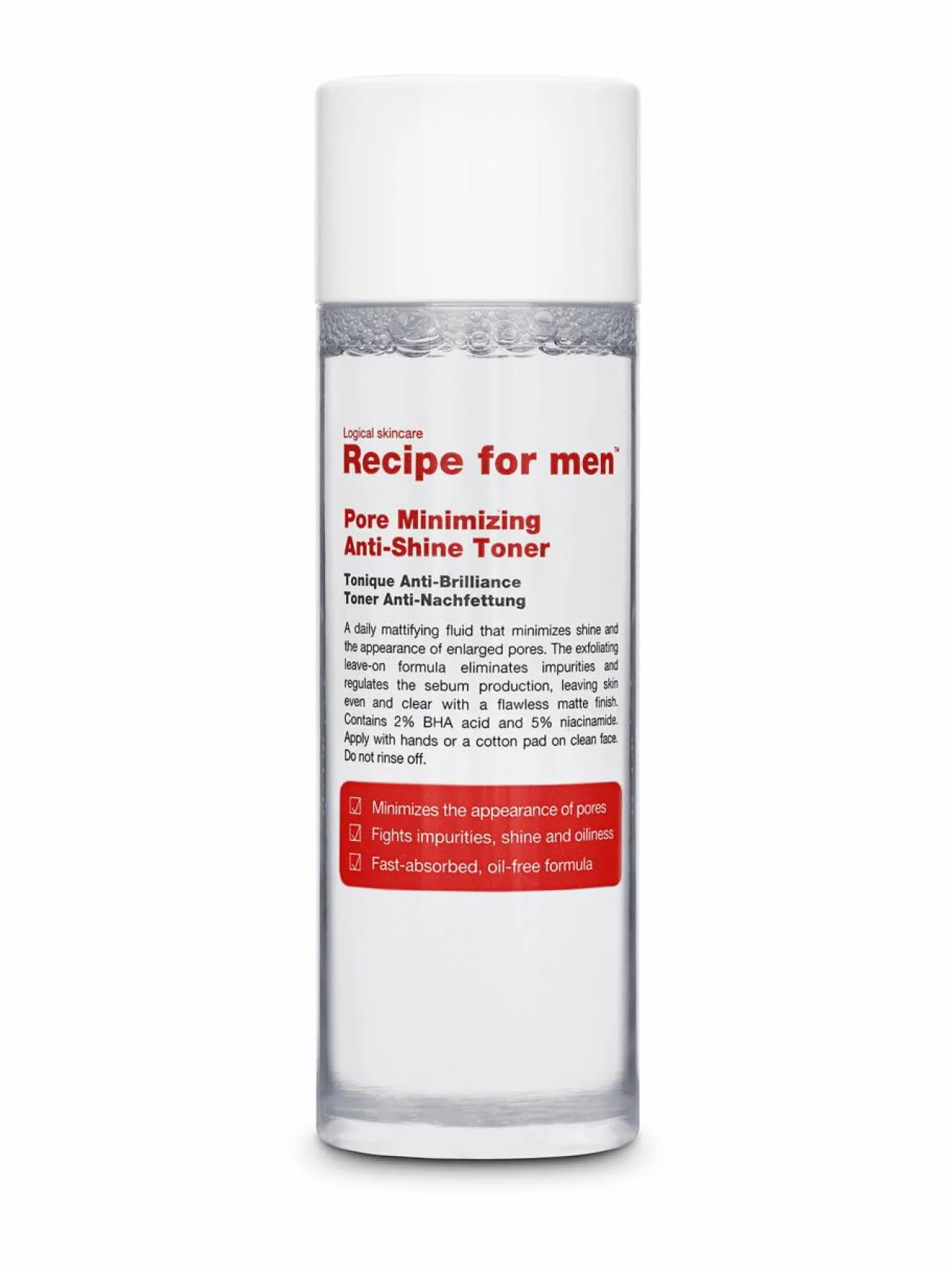 Kasvojenhoito<Recipe for men Pore Minimizing Anti-Shine Toner -kuoriva kasvovesi