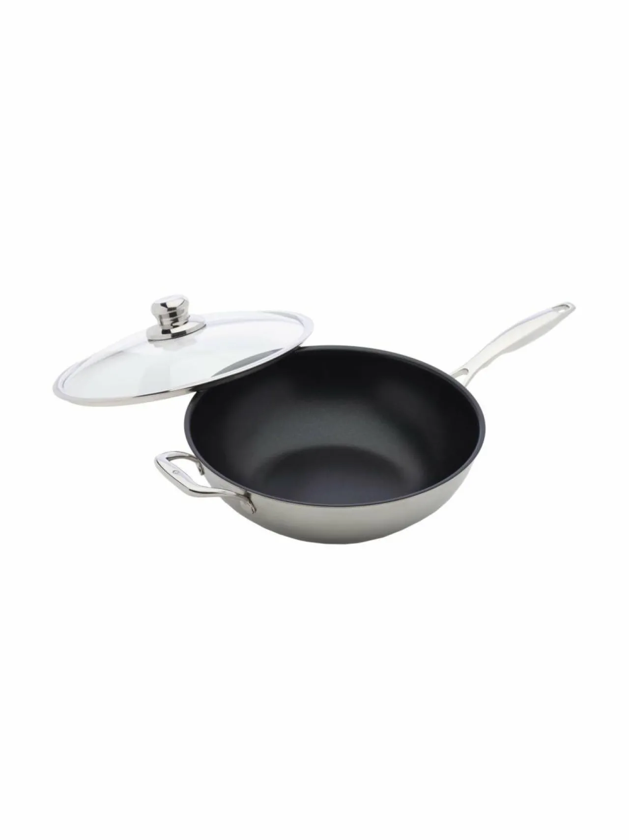 Swiss Diamond Prestige Clad -wokkipannu ja lasikansi ø 32 cm^ Keitto- & Paistoastiat
