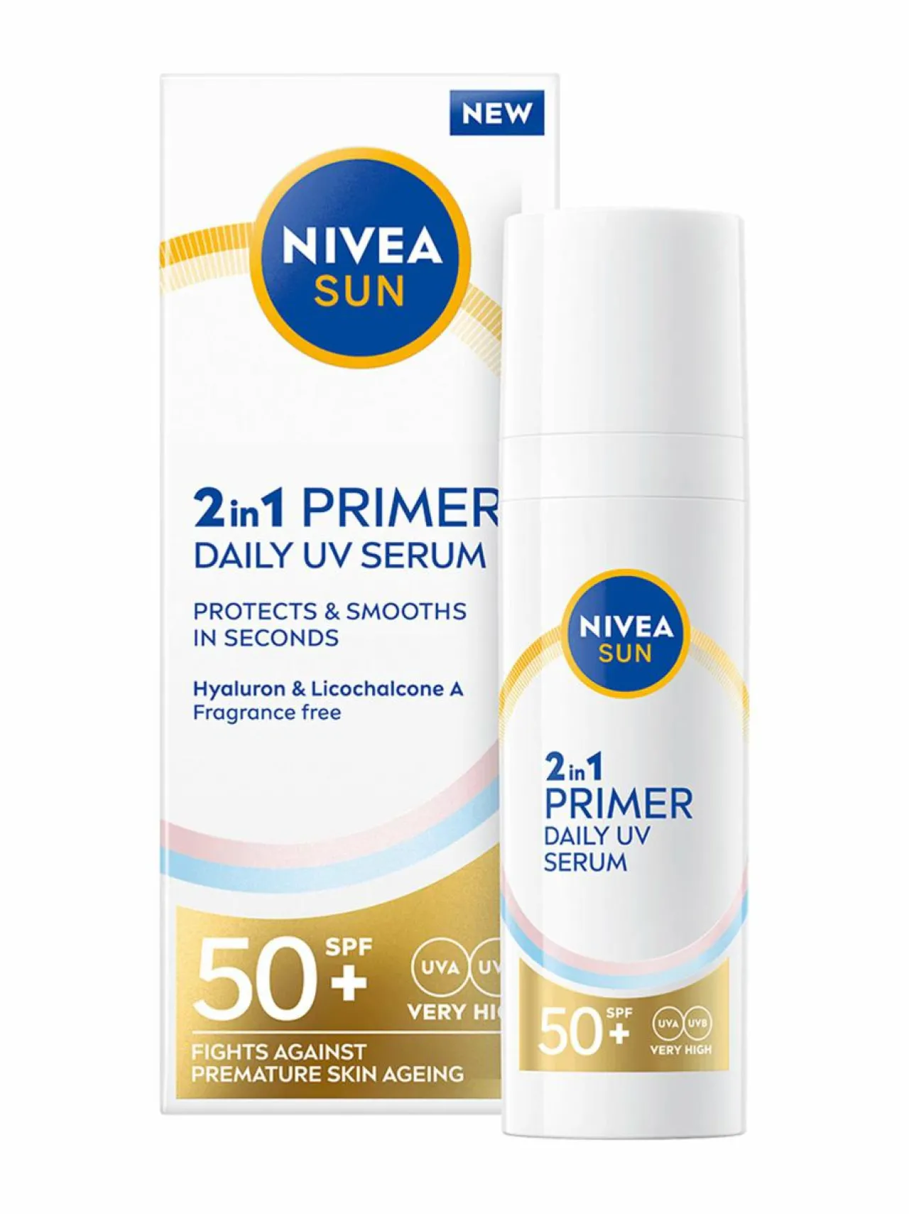 Aurinkotuotteet<NIVEA Primer Daily UV Serum SPF50+ -aurinkosuojaseerumi kasvoille