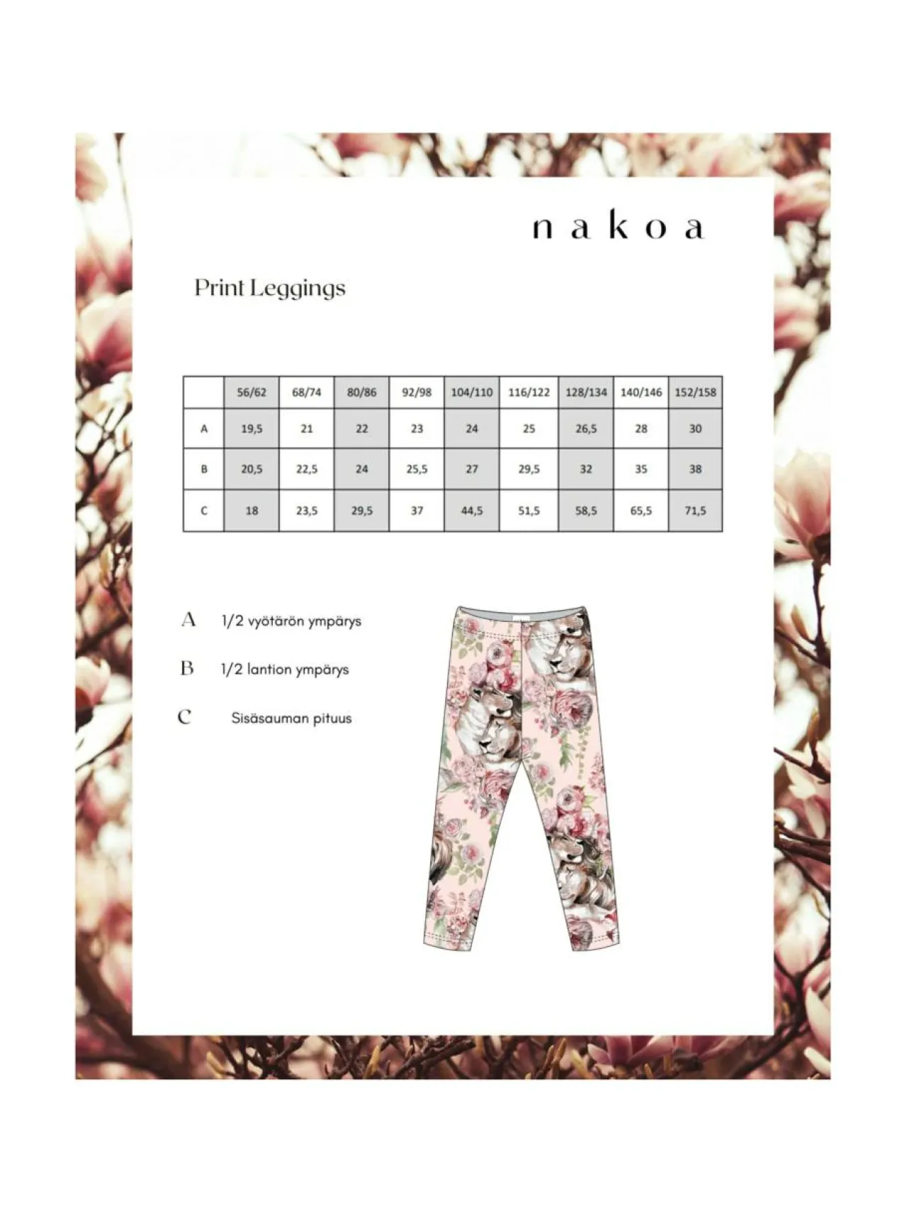 Collegehousut & Leggingsit<Nakoa Print leggings, GARDEN OF LIONS