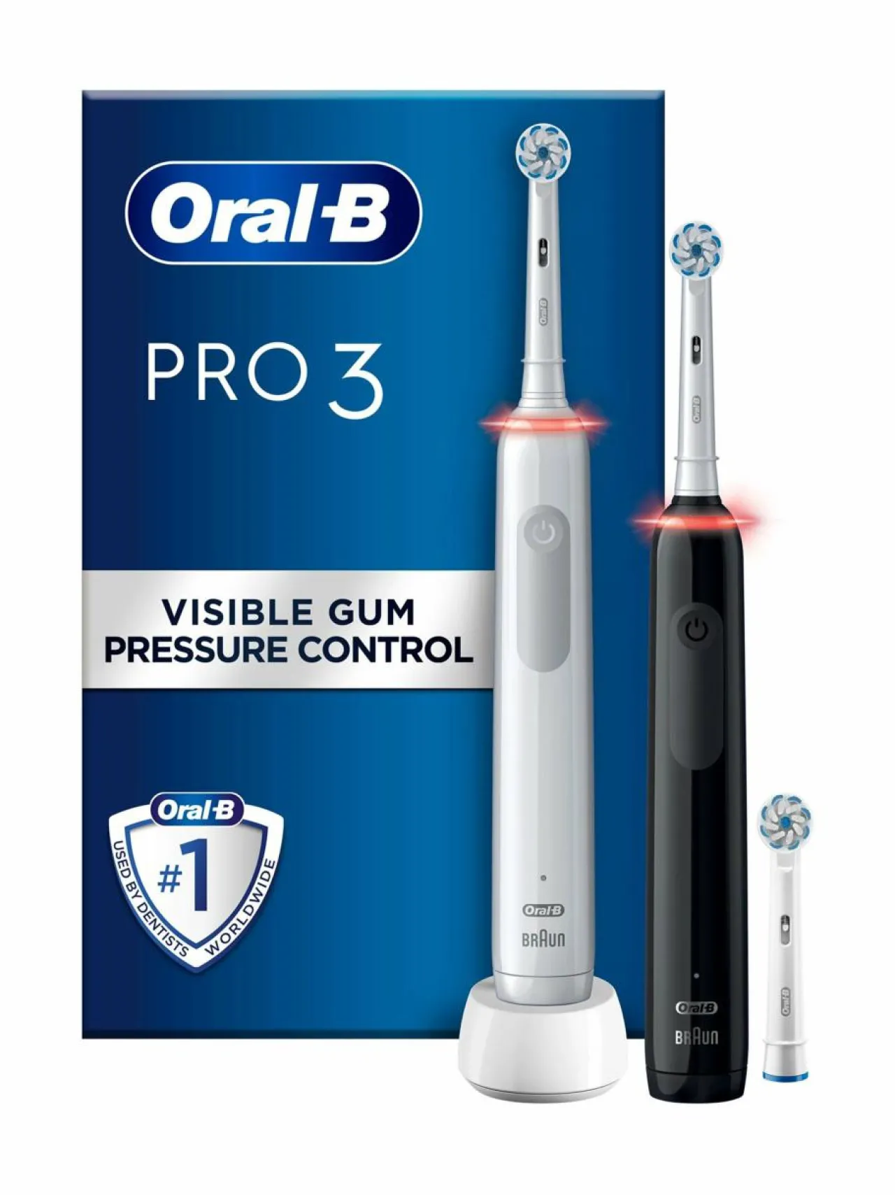 Hampaidenhoito<Oral-B Pro Series 3 -sähköhammasharja, tuplarunkopakkaus WHITEBLACK
