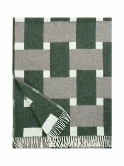 Huovat & Päiväpeitot<Lapuan Kankurit Punos-villahuopa, 130 x 180 cm 4 WHITE-OLIVE-BLACK