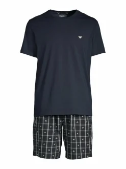 Pyjamat & Kylpytakit<Emporio Armani Pyjama FB197 CHECK EAGLE/AR.BLU/T