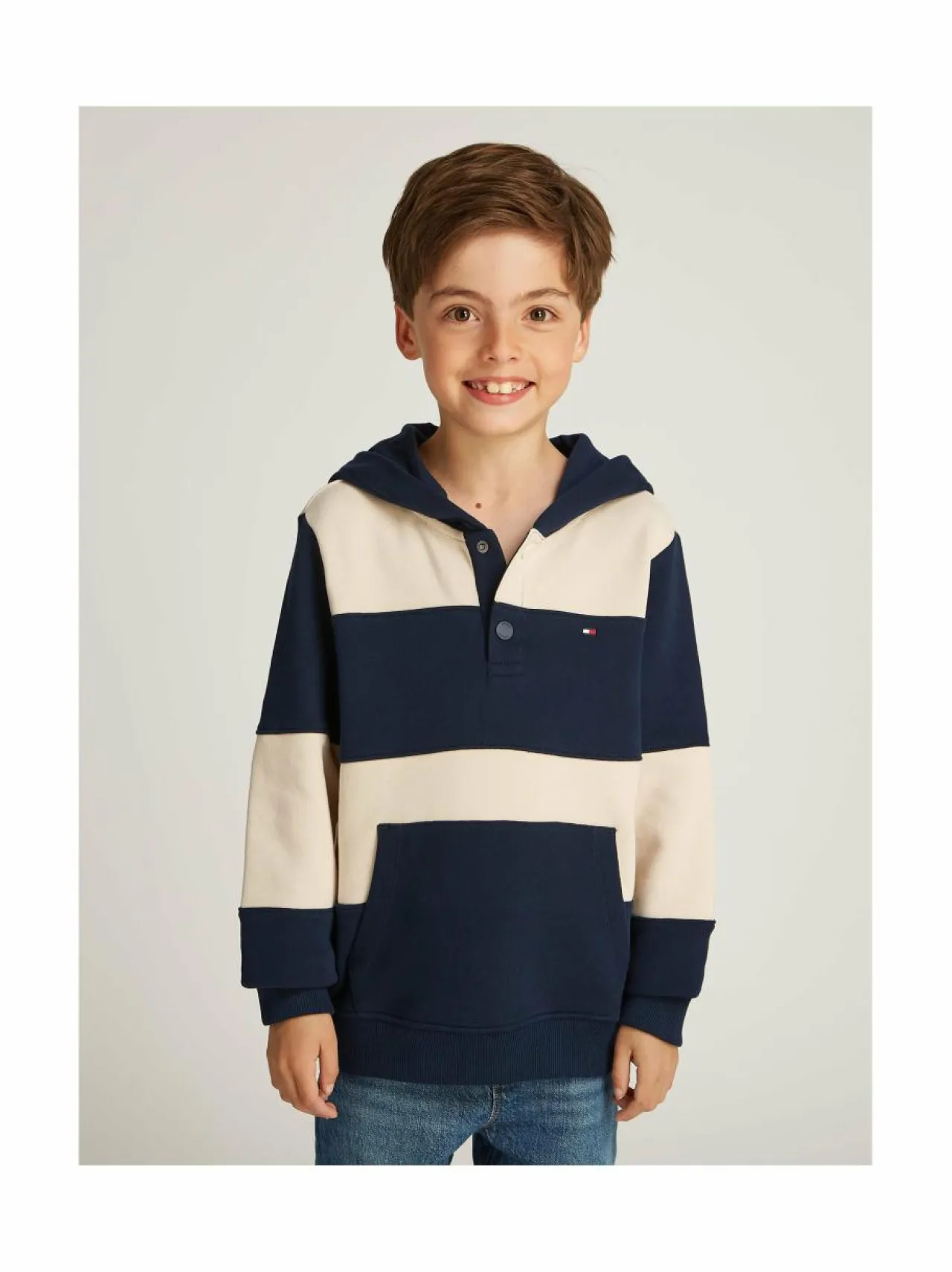 Colleget & Hupparit|Colleget & Hupparit<Tommy Hilfiger Raidallinen huppari 0A6 DARK NIGHT CLASSIC BEIGE STRIPE