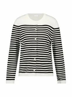 Neuleet<Gerry Weber Raidallinen neuletakki 9034 OFFWHITE, BLACK