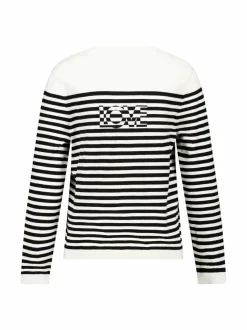 Neuleet<Gerry Weber Raidallinen neuletakki 9034 OFFWHITE, BLACK