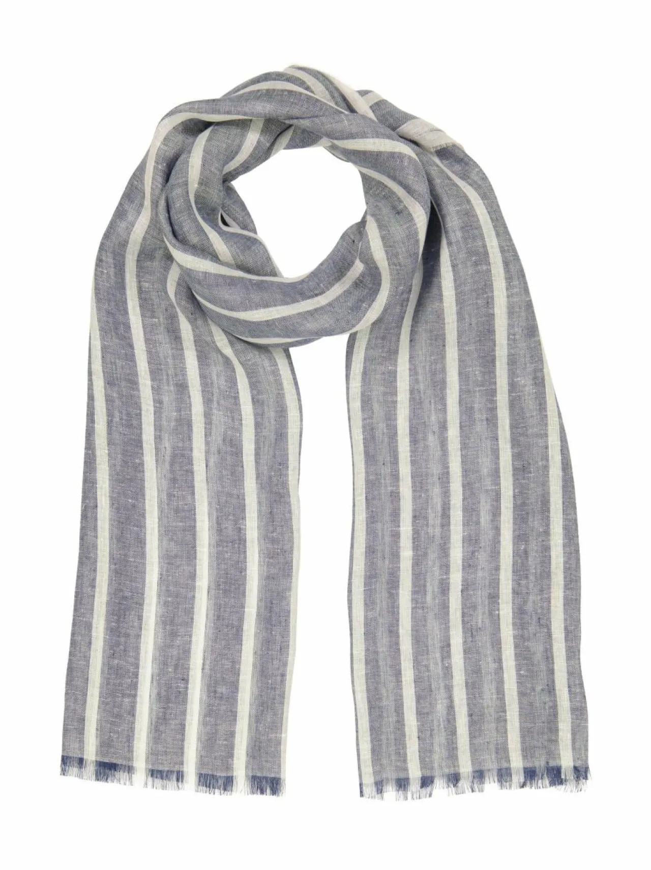 Huivit & Kaulaliinat<GANT Raidallinen pellavahuivi 401 DUSTY NAVY