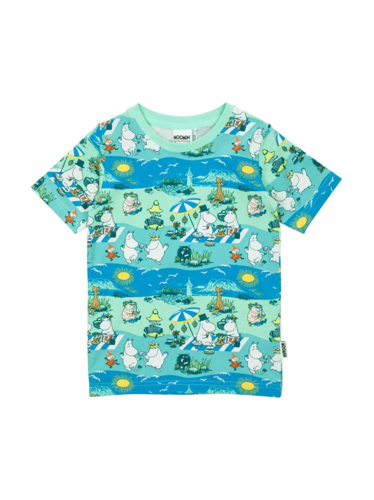 T-Paidat<Muumi Rantapäivä t-paita TURQUOISE