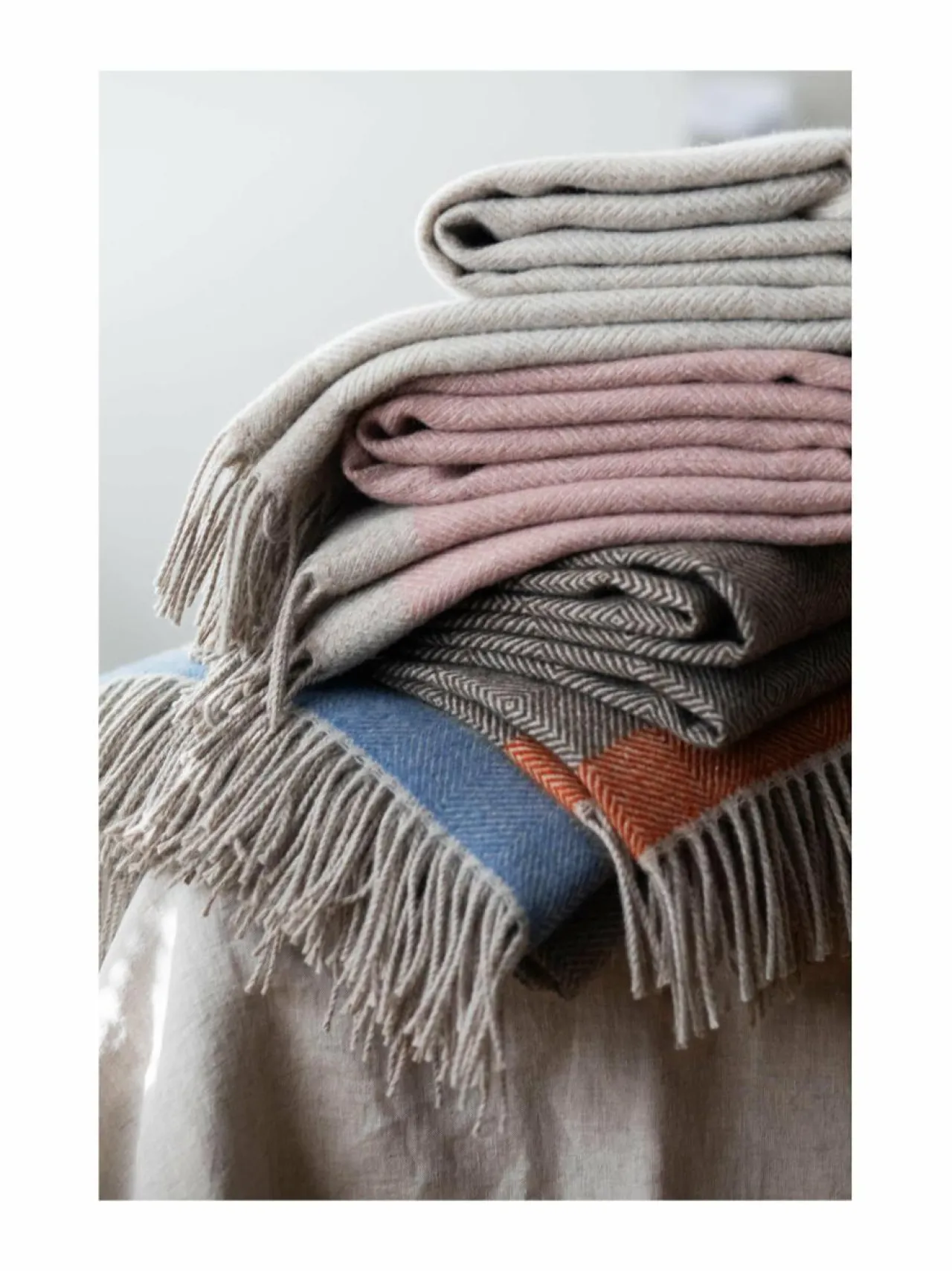 Huovat & Päiväpeitot<Lapuan Kankurit Rauha-villahuopa 130 x 180 cm ROSE-BEIGE