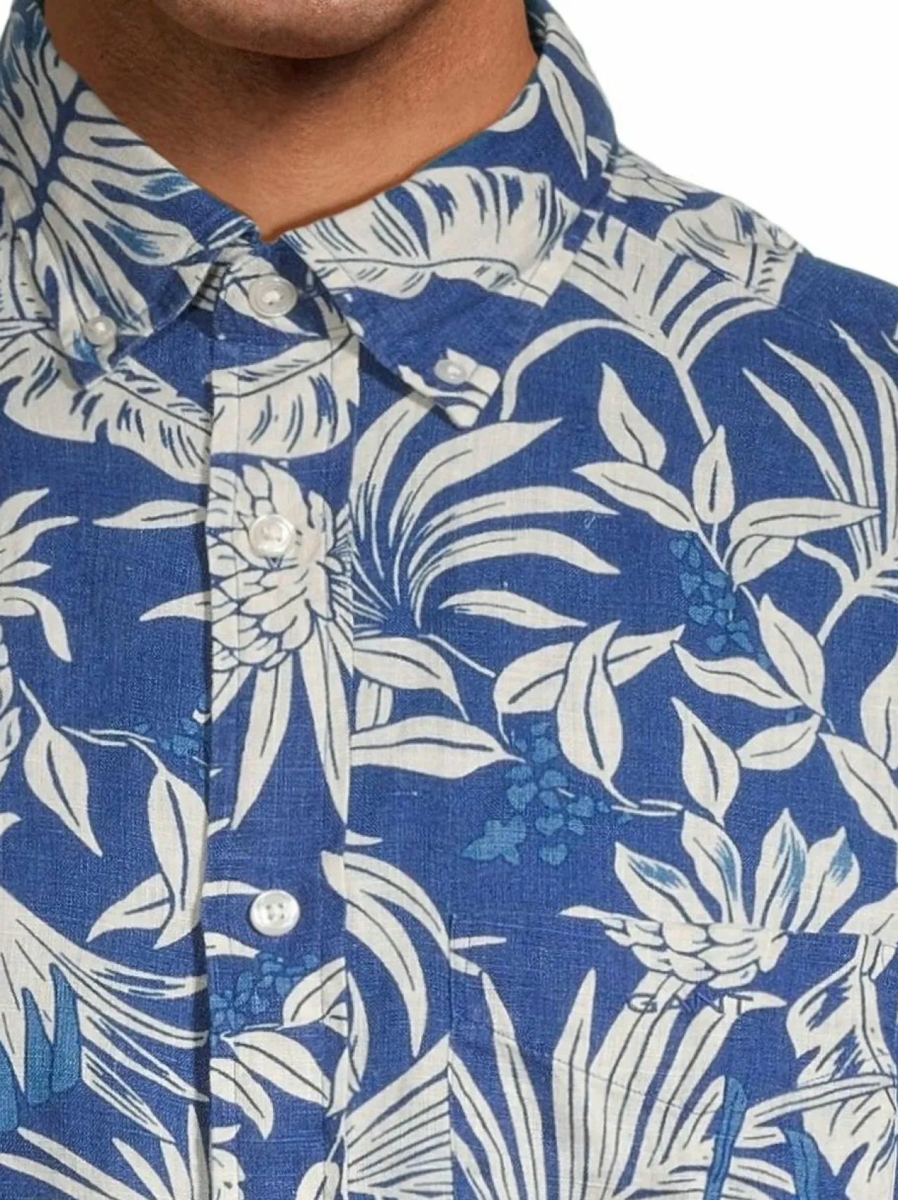 GANT Regular Botanical Print -pellavakauluspaita^ Paidat