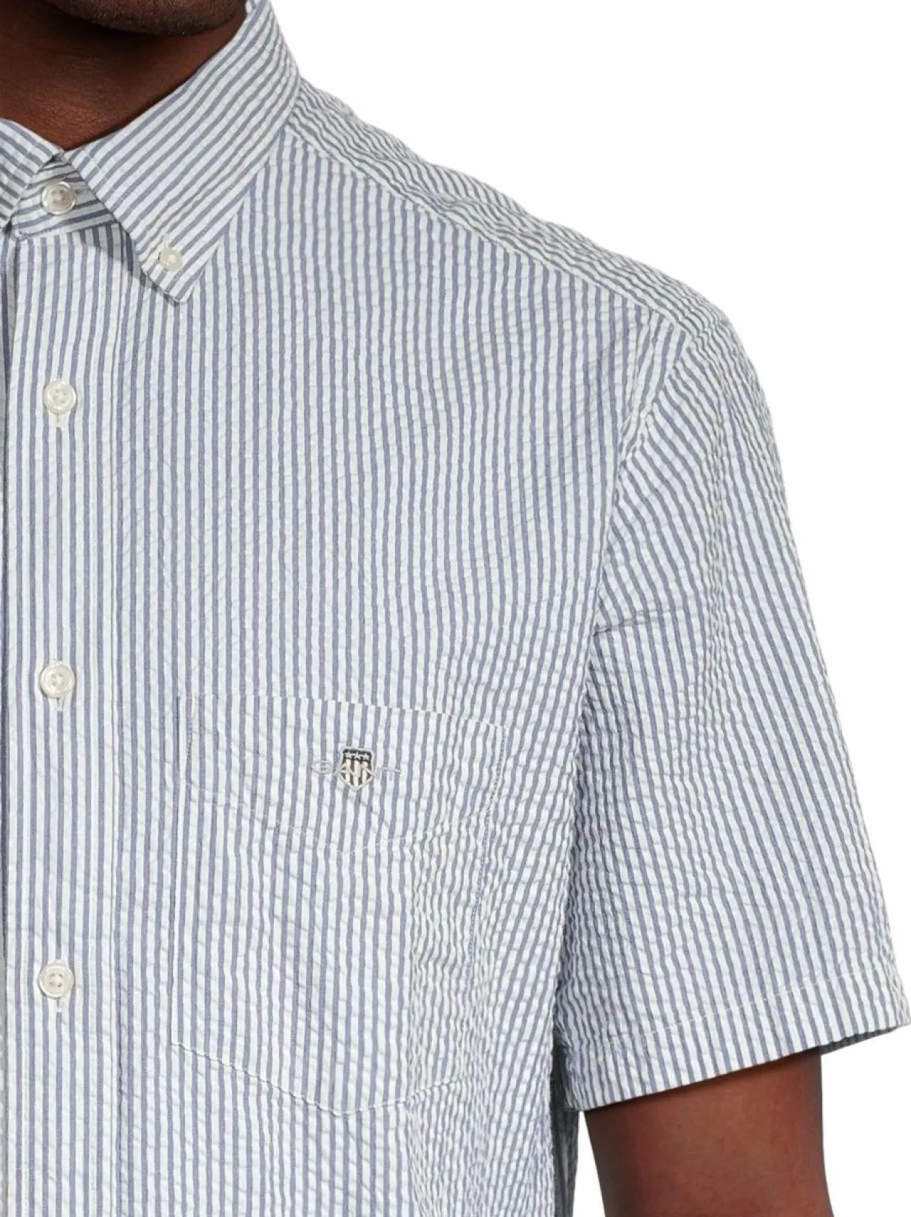 Paidat<GANT Regular Fit Seersucker -kauluspaita 407 RICH BLUE