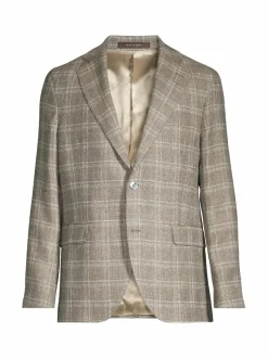 Bleiserit<Oscar Jacobson Regular fit -villa-pellavableiseri 425 PEBBLE BEIGE