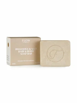 Hiustenhoito<Flow Cosmetics Rhassoul Salt Hair Body Shampoo Bar for Sensitive Scalp and Skin -luomusaippua 120 g