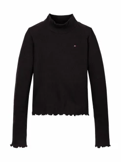 Pitkähihaiset Trikoopaidat|Pitkähihaiset Trikoopaidat<Tommy Hilfiger Ribbipaita BDS BLACK