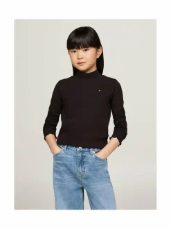 Pitkähihaiset Trikoopaidat|Pitkähihaiset Trikoopaidat<Tommy Hilfiger Ribbipaita BDS BLACK