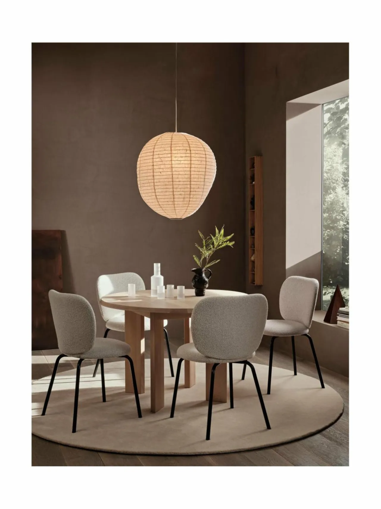 Tuolit & Jakkarat<Ferm Living Rico Soft Bouclé -tuoli OFF-WHITE/SAND