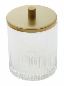 Kylpyhuonetarvikkeet<Villa Stockmann Rimini- lasinen vanurasia kannella CLEAR GLASS/MATT GOLDEN