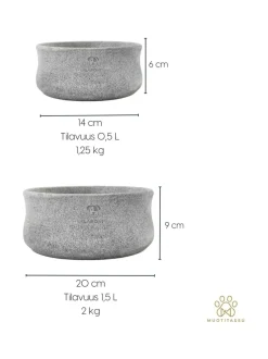 Laboni Rocky vuolukivi design ruokakulho - Harmaa^ Ruokakupit Ja -Tarvikkeet