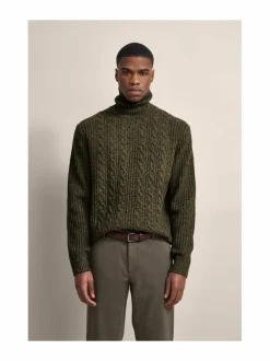 Neuleet<Bugatti Rollneck-villaneule OLIVE