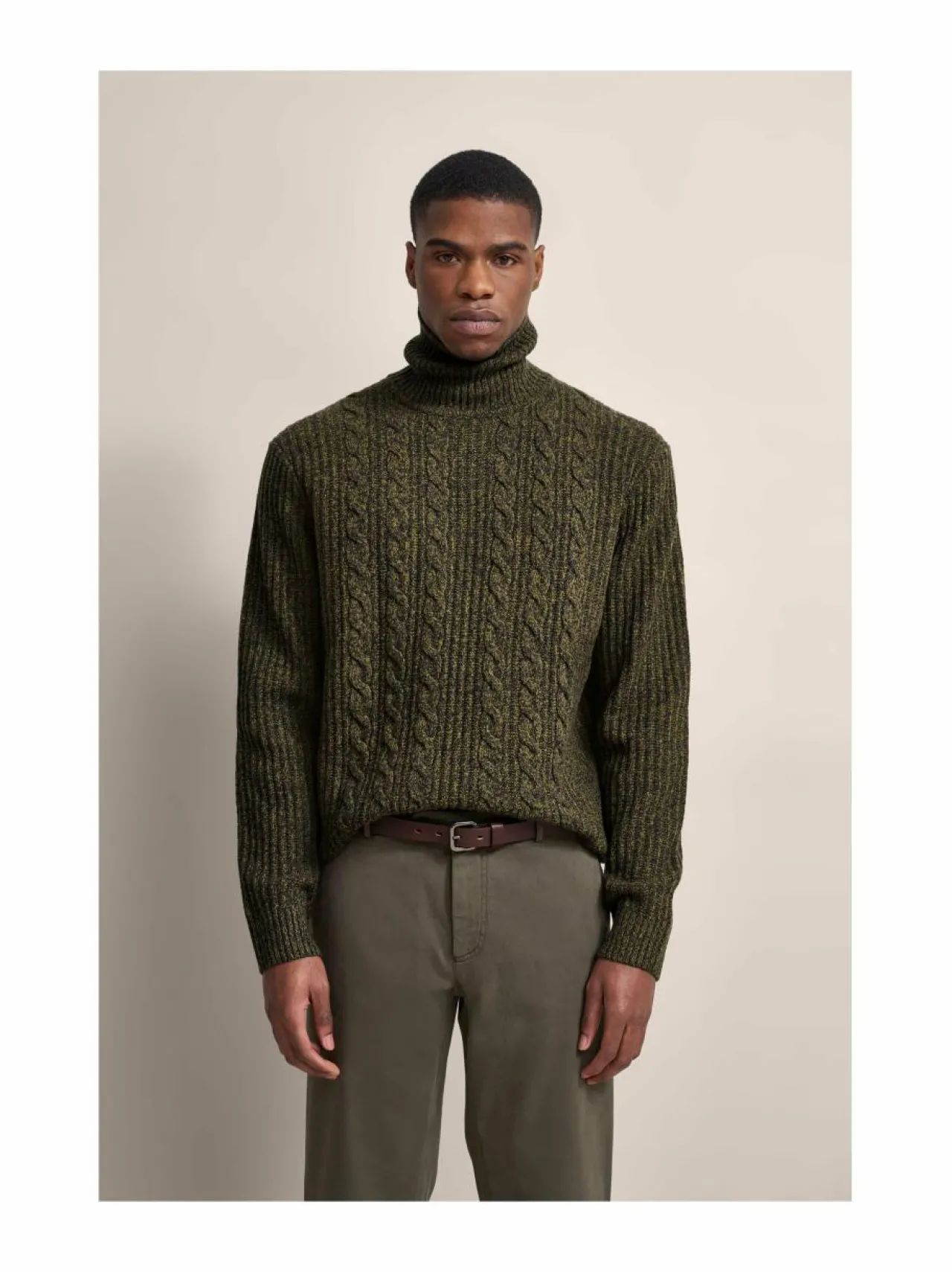 Neuleet<Bugatti Rollneck-villaneule OLIVE