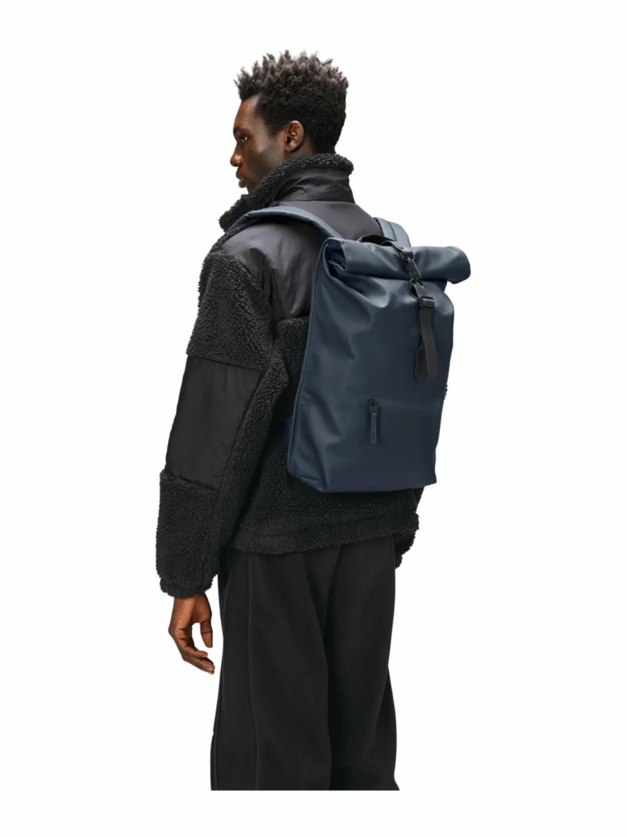Reput|Reput<Rains Rolltop W3 - vedenkestävä reppu 47 NAVY