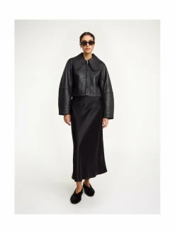 Takit<By Malene Birger Rowani-nahkatakki 050 BLACK