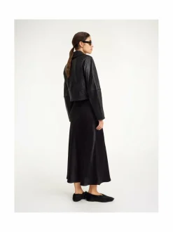 Takit<By Malene Birger Rowani-nahkatakki 050 BLACK