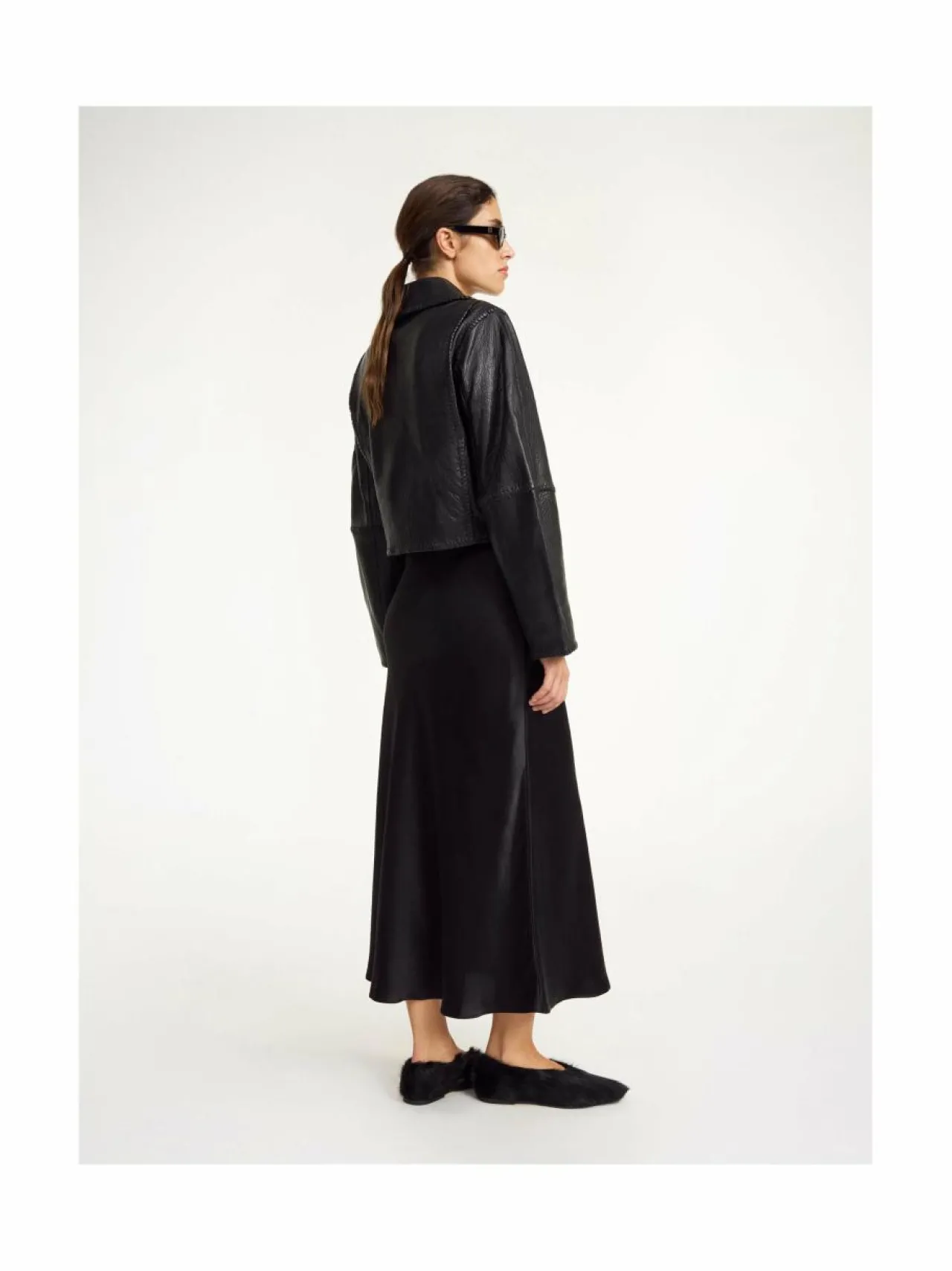 Takit<By Malene Birger Rowani-nahkatakki 050 BLACK