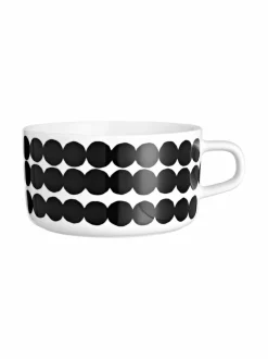 Mukit & Kupit & Asetit<Marimekko Räsymatto-teekuppi 2,5 dl MUSTAVALKOINEN